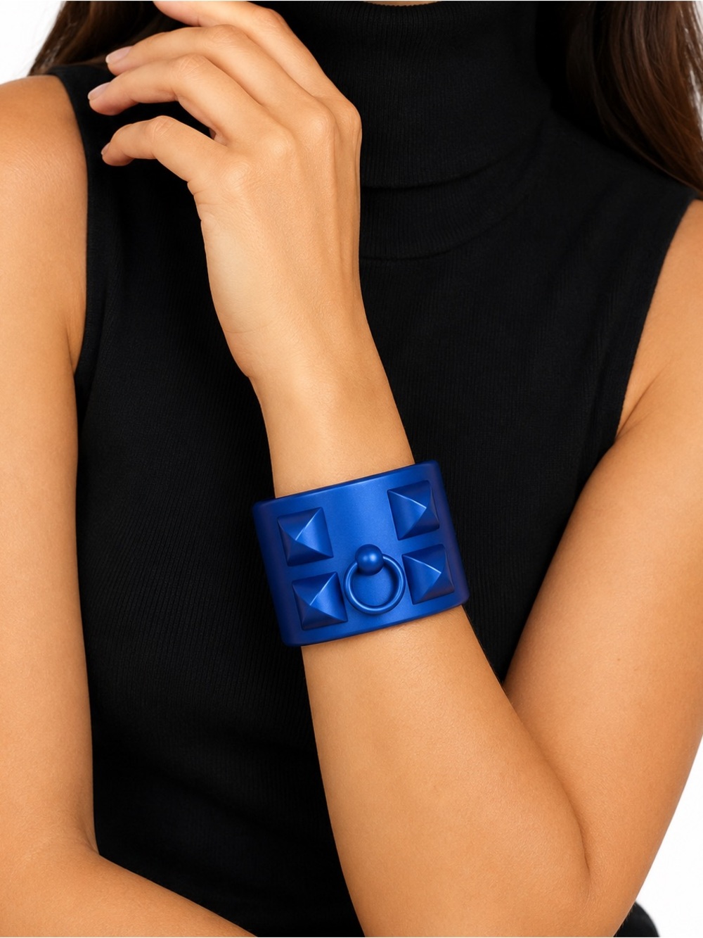 Hermès Collier de Chien Sunset Blue Aluminum Cuff Bracelet T2
